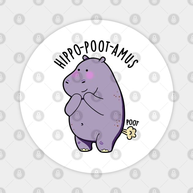 Hippo-poot-amus Funny Farting Hippo Pun Magnet by punnybone